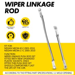 Windscreen Wiper Motor Linkage Repair Arms Rod Replacement Fits For Nissan Micra K12 C+C 2005 2006 2007 2008 2009 2010 Durable