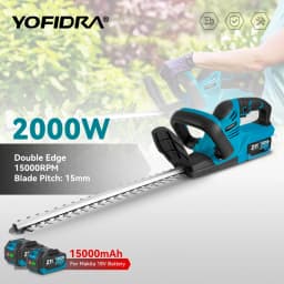YOFIDRA 2000W Electric Hedge Trimmer Lawn Mower Cordless Household Garden Shrub Weeding Pruning Tools For Makita Battery Pin