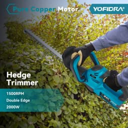 YOFIDRA 2000W Electric Hedge Trimmer Lawn Mower Cordless Household Garden Shrub Weeding Pruning Tools For Makita Battery Pin