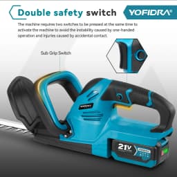 YOFIDRA 2000W Electric Hedge Trimmer Lawn Mower Cordless Household Garden Shrub Weeding Pruning Tools For Makita Battery Pin