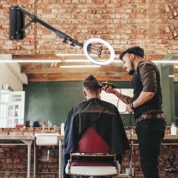 22" Ring Light Kit With Boom Arm Stand, 3200-6500k Dimmable Led Video Light,With Carrying Bag For Phone,Barber Shop,Beauty Room