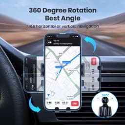 Car Phone Holder Mount, TOPK 2024 Upgrade Auto Locking Universal Phone Holder with Hook Clip for Car Air Vent for iPhone Samsung