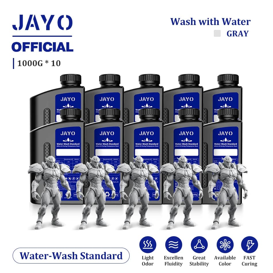 JAYO Water Wash  405nm UV Resin 10kg ABS Like 3D Printer Resin 405nm UV Standard Rapid Photopolymer Resin for LCD/DLP/SLA