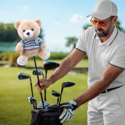 Animal Golf Head Cover Novelty Golf Head Covers Cartoon Animal Funny Golf Rod Club Head Covers Plush Bear For Golf Enthusiasts