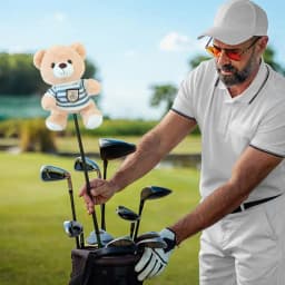 Animal Golf Head Cover Novelty Golf Head Covers Cartoon Animal Funny Golf Rod Club Head Covers Plush Bear For Golf Enthusiasts