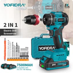 YOFIDRA 2 In1 Brushless Electric Screwdriver Hammer Cordless Drill Impact Multifunctional Power Tool For Makita Battery Pin