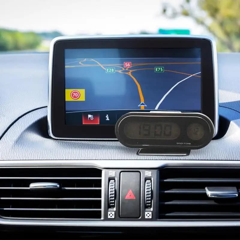 Auto Thermograph For Car Weather Temperature Humidity Clock With LED Light Car Clock Thermograph Car Dashboard Clock Car