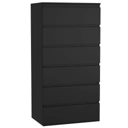 Getone Chest of Drawers Bedroom, Tall Chest of Drawers with 6 Drawers, Bedroom Furniture Storage Cupboard Cabinet  Bedroom Dresser, for Living Room Hallway  60x40x119cm, White/Black