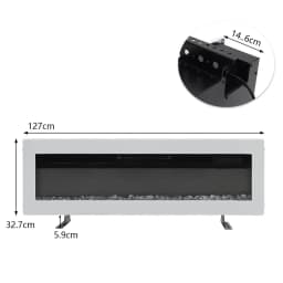 LED Electric Wall Fireplace 9 Flame Colours with Freestanding Leg, White 50inch