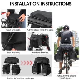 WEST BIKING 3 In 1 Cycling Pannier 48L Large Capacity Bicycle Bag Waterproof MTB Mountain Bike Rear Seat Trunk Bags Backpack