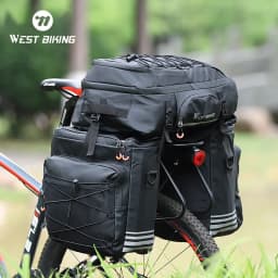 WEST BIKING 3 In 1 Cycling Pannier 48L Large Capacity Bicycle Bag Waterproof MTB Mountain Bike Rear Seat Trunk Bags Backpack