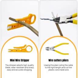 DayPlus RJ45 Network Crimper with Tester, 3-in-1 Crimping Cutting Stripping Lan CAT5/5E/6 (STP/UTP) & RJ11/12 Tel Modular Cable