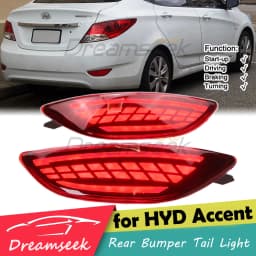 LED Rear Bumper Tail Light for Hyundai Solaris Verna Accent Sedan 2012 2013 2014 2015 2016 2017 Brake Lamp W Dynamic Turn Signal