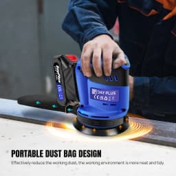 21V Cordless Orbital Sander with 10pcs Sandpaper, 125MM Random Orbit Sander, 3 Variable Speeds 11000RPM, Electric Palm Sanders with Dust Collection, for Sanding, Polishing Wood, DIY, Home Improvement