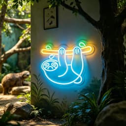 Sloth Neon Sign Dimmable Led Animal Sign for Wall Decor USB Powered Bright Neon Animal Signs for Home, Garden, Bars, Restaurants, Hotels, Stores, Clubs 15.35”x10.43”