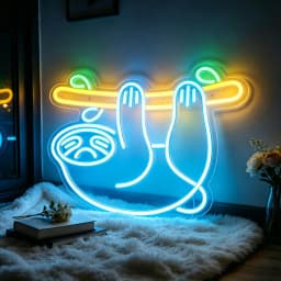 Sloth Neon Sign Dimmable Led Animal Sign for Wall Decor USB Powered Bright Neon Animal Signs for Home, Garden, Bars, Restaurants, Hotels, Stores, Clubs 15.35”x10.43”