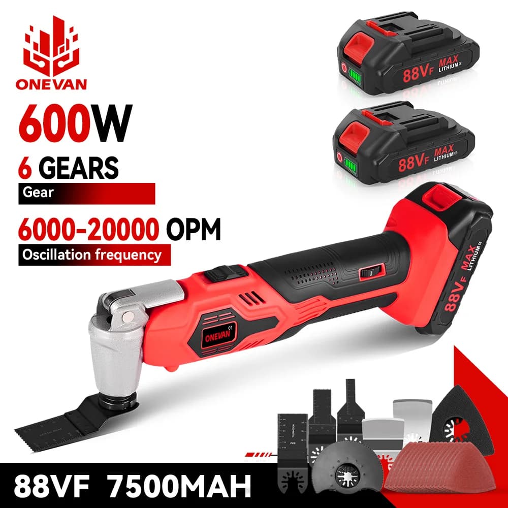 ONEVAN 20000OPM Electric Oscillating Multifunction Tool Cutter Trimmer Saw Shovel Woodworking Tool For Makita 18V Battery Pin