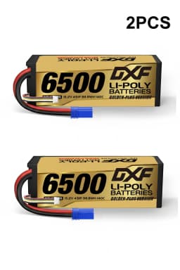 DXF 15.2V Graphene Lipo 4S Battery 6500mAh 140C EC5 XT90 Plug Gold Version Racing Series HardCase for RC Car Truck Truggy 1/8 Buggy
