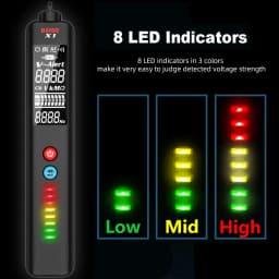BSIDE X1 Voltage Detector LCD 3-Line Display NCV Adjustable Sensitivity Dual Range AC Voltage Sensor Voltage Tester