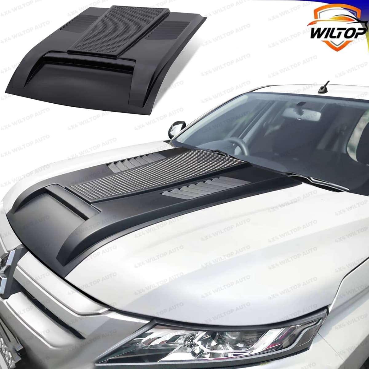 Bonnet Hood Scoop Cover For Mitsubishi L200 Triton MR 2019-2023 Matte Black PickUp Truck Car Accessories Front Engine Hood Trims