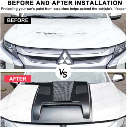 Bonnet Hood Scoop Cover For Mitsubishi L200 Triton MR 2019-2023 Matte Black PickUp Truck Car Accessories Front Engine Hood Trims