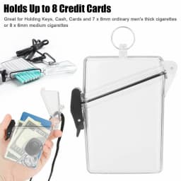 Waterproof Clear Badge Case ID&Credit Card Cash Holder Transparent Cigarette Storage Box with Lanyard