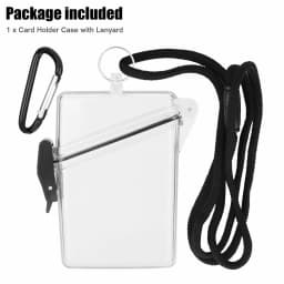 Waterproof Clear Badge Case ID&Credit Card Cash Holder Transparent Cigarette Storage Box with Lanyard