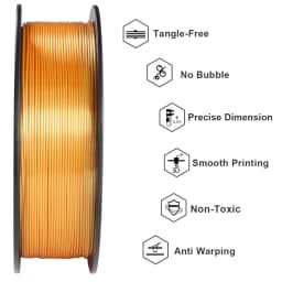 GEEETECH 3D Silk PLA Filament 1kg 1.75mm Spool Wire for 3D Printer Material, Safety, Vacuum Packaging, Special Color, Bubble Fre