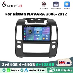 Podofo Android Car Radio For Nissan NAVARA 2006-2012 Carplay Android Auto Multimedia Player GPS Navigation RDS Head Unit