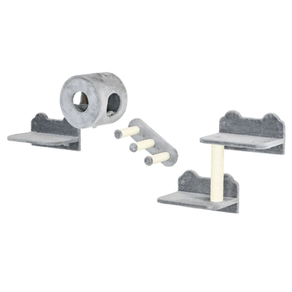 PINGGO 4PCS Wall Mounted Cat Tree, with Steps, Perch, Cat House Solid Production, Soft and Comfortable Touch
