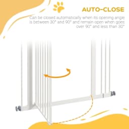 PINGGO Metal Pet Safety Gate Dog Gate Folding Fence 74-87cm, Easy To Install and Adjustable Broadband White