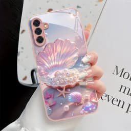 Hard Tempered Glass Phone Case For Samsung Galaxy S26 S25 Ultra S24 Plus S23 S22 S21 S20 FE Cases Starfish Shells Pattern Cover