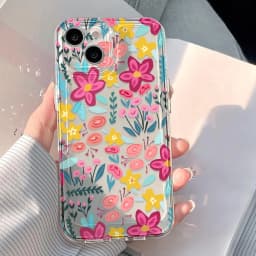 Flower Shockproof Phone Case For iPhone 11 12 13 15 14 16 Pro Max 16E XR X XSmax 7 8 Plus SE Fundas Shockproof Transparent Cover