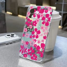 Flower Shockproof Phone Case For iPhone 11 12 13 15 14 16 Pro Max 16E XR X XSmax 7 8 Plus SE Fundas Shockproof Transparent Cover
