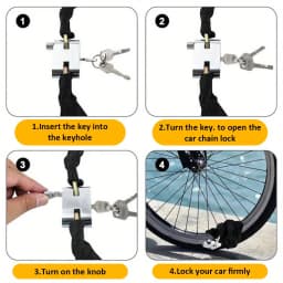 1.8m Bike Chain Lock Home Garden Bicycle Heavy Duty Security Padlock Motorbike
