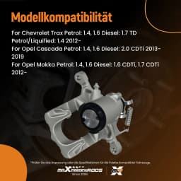 Floating Brake Caliper Rear Right for Opel Mokka Vauxhall Astra 09-2015 95520045