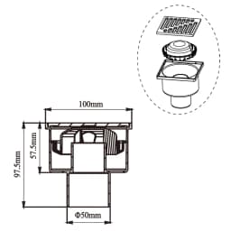 WaiiHO 029 Square floor drain