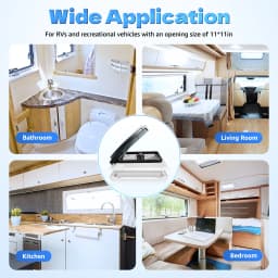 12V Skylight RV Ventilation Fan Caravan Ventilation Vent Fan With LED Light 280x280mm For RVs And Recreational Vehicles