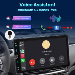 Universal Single Din Car Stereo Rotatable Screen with Carplay Android Auto 10.4inch Bluetooth FM/AM/RDS USB/AUX/SD Backup Camera