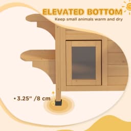 Cat House Outdoor, Weatherproof Wooden Cat Enclosure for Feral Cats, Openable Roof, Jumping Platforms, Natural Wood Finish