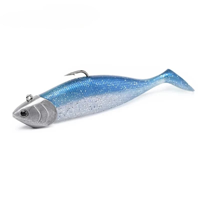 80mm 105mm Soft Fishing Lure Jighead Black Tail Minnow Artificial Silicone Bait Saltwater Sea Bass Swimbait Gear