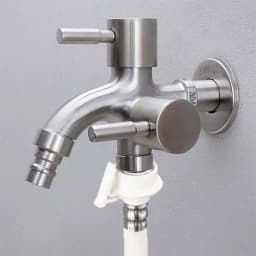 1/2" Double Outlet Faucet for Washing Machine Dual Control Water Tap One In Two Out Bidet Faucet Multi-Purpose Bathroom Sink Fit
