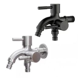 1/2" Double Outlet Faucet for Washing Machine Dual Control Water Tap One In Two Out Bidet Faucet Multi-Purpose Bathroom Sink Fit