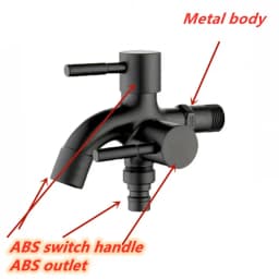 1/2" Double Outlet Faucet for Washing Machine Dual Control Water Tap One In Two Out Bidet Faucet Multi-Purpose Bathroom Sink Fit