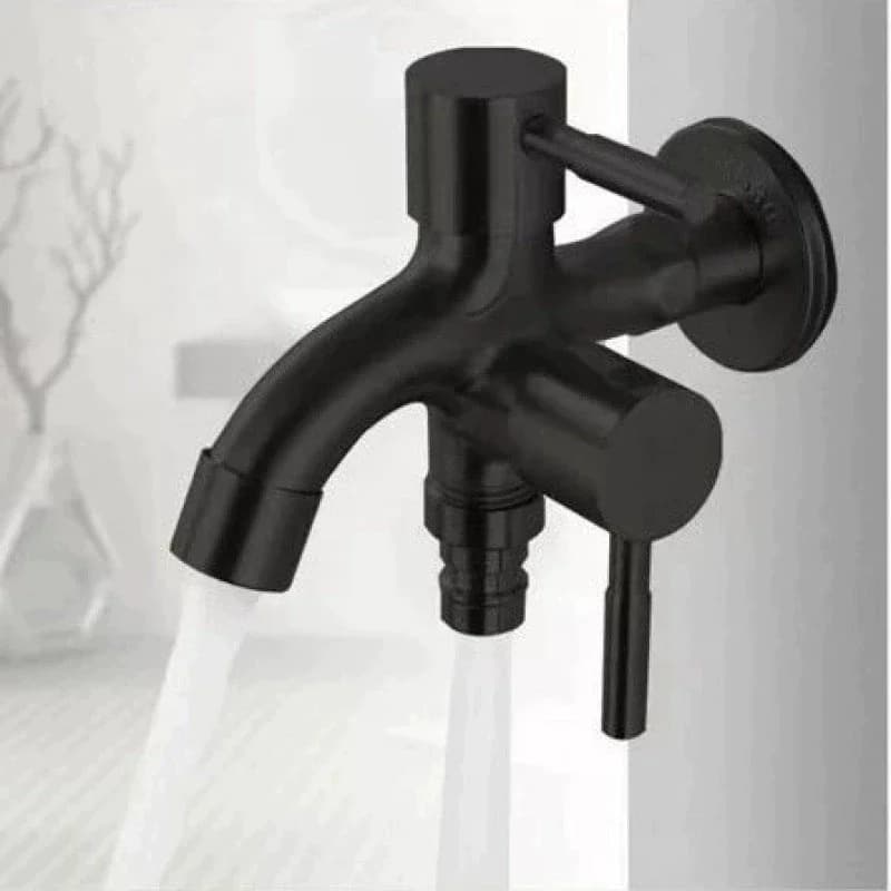 1/2" Double Outlet Faucet for Washing Machine Dual Control Water Tap One In Two Out Bidet Faucet Multi-Purpose Bathroom Sink Fit