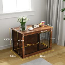 PINGGO Dog Crate Furniture with Openable Top, Two Doors, for Large Dogs, Easy to store, ventilated and breathable