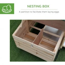 PINGGO Chicken Coop Small Animal Pet Cage W/ Nesting Box Outdoor Run Backyard Wooden,Ideal Living Space