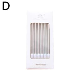 6pcs Metal Gold Silver Birthday Candles DIY Colorful Cake Decoration Baby Shower Gender Reveal Cupcake Decorating Candle Toppers