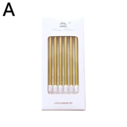 6pcs Metal Gold Silver Birthday Candles DIY Colorful Cake Decoration Baby Shower Gender Reveal Cupcake Decorating Candle Toppers