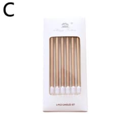6pcs Metal Gold Silver Birthday Candles DIY Colorful Cake Decoration Baby Shower Gender Reveal Cupcake Decorating Candle Toppers